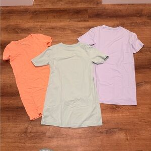 Women’s Short-Sleeve T-Shirt Dress - Mint, Lavender & Coral